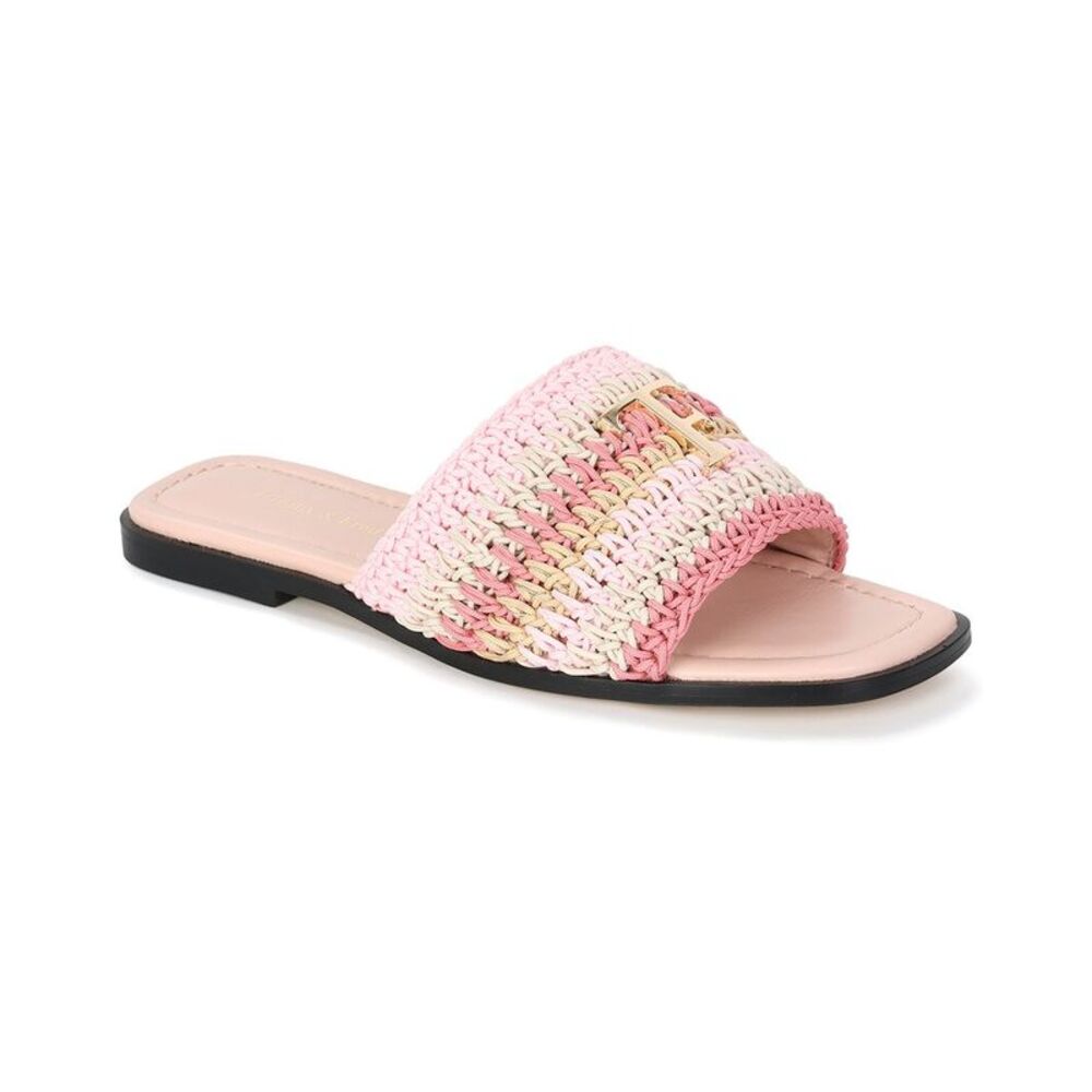 Tiffany & Fred Paris Raffia Sandal, Blush